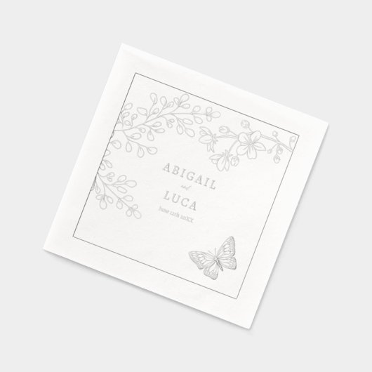 Blue Chinoiserie Toile de Jouy Wedding Folie Servetten (Links)