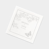 Blue Chinoiserie Toile de Jouy Wedding Folie Servetten (Links)