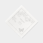 Blue Chinoiserie Toile de Jouy Wedding Folie Servetten (Rechts)