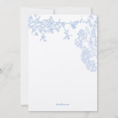 Blue Chinoiserie Toile de Jouy Wedding Kaart (Achterkant)