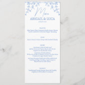 Blue Chinoiserie Toile de Jouy Wedding Menu (Voorkant)