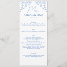 Blue Chinoiserie Toile de Jouy Wedding Menu