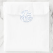Blue Chinoiserie Toile de Jouy Wedding Programma Ronde Sticker (Tas)