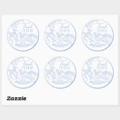 Blue Chinoiserie Toile de Jouy Wedding Programma Ronde Sticker (Vel)