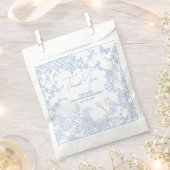 Blue Chinoiserie Toile de Jouy Wedding Save Datum Bedankzakje (Geknipt)