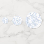 Blue Chinoiserie Toile de Jouy Wedding Save Datum Confetti (Voorkanten)