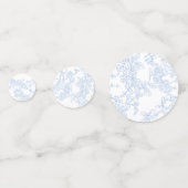 Blue Chinoiserie Toile de Jouy Wedding Save Datum Confetti (Achterkanten)