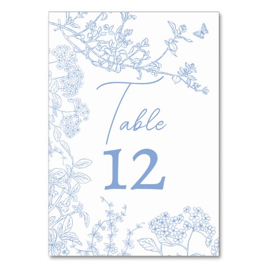 Blue Chinoiserie Toile de Jouy Wedding Save Datum Kaart (Voorkant)