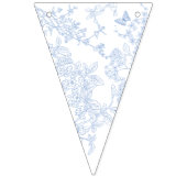 Blue Chinoiserie Toile de Jouy Wedding Save Datum Vlaggetjes (Derde vlag)
