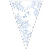 Blue Chinoiserie Toile de Jouy Wedding Save Datum Vlaggetjes (Tweede vlag)