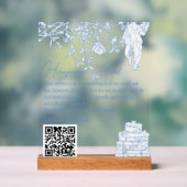 Blue Chinoiserie Toile Honeymoon Fund Wishing Well Acryl Bord (Neutraal)