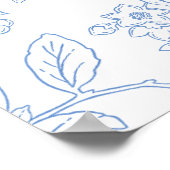 Blue Chinoiserie Toile Jouy Wedding Welkomstbord Poster (Hoek)