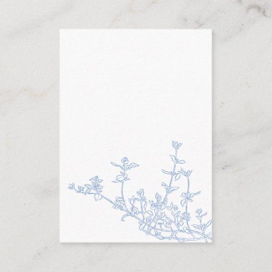 Blue Chinoiserie Toile Wedding Website RSVP Informatiekaartje (Achterkant)