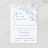 Blue Chinoiserie Toile Wedding Website RSVP  Informatiekaartje (Voorkant)