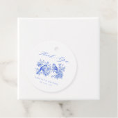 Blue Chinoiserie  Tortelduifjes bruiloft Bedankjes Labels (In situ)