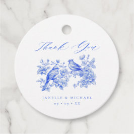 Blue Chinoiserie  Tortelduifjes bruiloft Bedankjes Labels