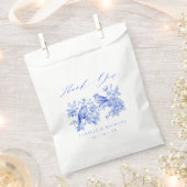 Blue Chinoiserie Tortelduifjes bruiloft Bedankzakje (Geknipt)