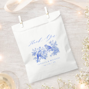 Blue Chinoiserie Tortelduifjes bruiloft Bedankzakje