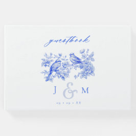 Blue Chinoiserie  Tortelduifjes bruiloft Gastenboek