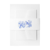 Blue Chinoiserie  Tortelduifjes bruiloft Uitnodigingen Wikkel (Voorkant Voorbeeld)