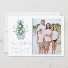 Blue Chinoiserie Tree Kerstkaart Kaart