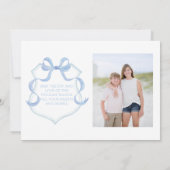 Blue Chinoiserie Tree Kerstkaart Kaart (Achterkant)