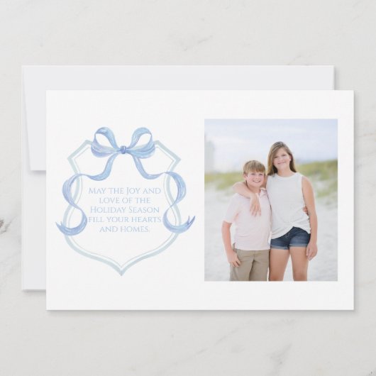 Blue Chinoiserie Tree Kerstkaart Kaart (Achterkant)