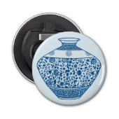  Blue Chinoiserie Vase Ginger Jar Button Flesopener (Voorkant)