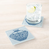  Blue Chinoiserie Vase Ginger Jar Glazen Onderzetter (Schuin)