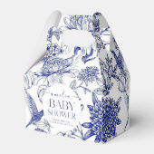 Blue Chinoiserie Victoriaans Bloemen baby shower Bedankdoosjes (Achterkant)