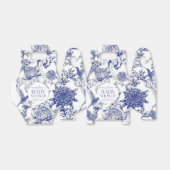 Blue Chinoiserie Victoriaans Bloemen baby shower Bedankdoosjes (Uitgevouwen)