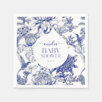 Blue Chinoiserie Victoriaans Bloemen baby shower