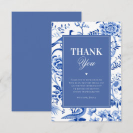 Blue Chinoiserie Vintage Bridal Shower Bedankkaart