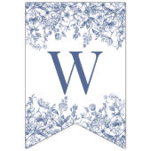 Blue Chinoiserie Vintage Floral Baby Shower Decor Vlaggetjes (Tweede vlag)