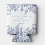 Blue Chinoiserie Vintage Floral Wedding Favors Blikjeskoeler (Achterkant)