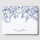 Blue Chinoiserie Vintage Floral Wedding Guestbook Gastenboek (Achterkant)