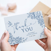 Blue Chinoiserie Vrijgezellenfeest bedankje Bedankkaart