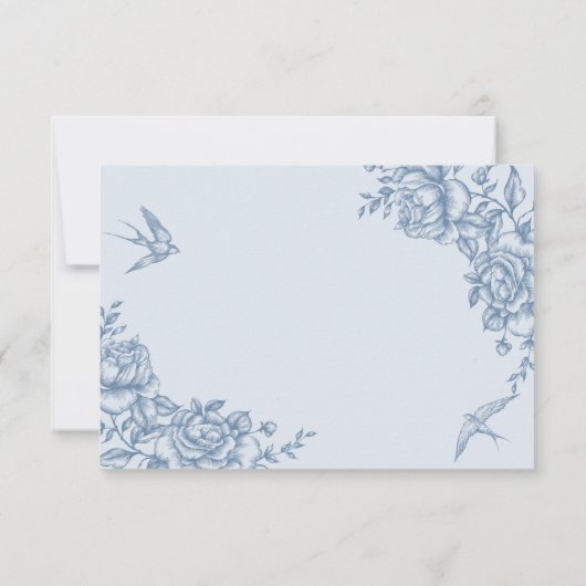 Blue Chinoiserie Vrijgezellenfeest bedankje Bedankkaart (Achterkant)