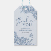 Blue Chinoiserie Vrijgezellenfeest Dank u Label Cadeaulabel (Voorkant)