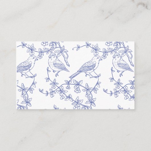 Blue Chinoiserie Vrijgezellenfeest Recept Aanvraag Informatiekaartje (Achterkant)