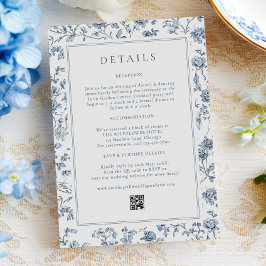 Blue Chinoiserie Wedding Details Informatiekaartje