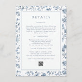 Blue Chinoiserie Wedding Details Informatiekaartje (Voorkant)