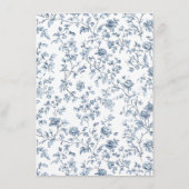 Blue Chinoiserie Wedding Details Informatiekaartje (Achterkant)