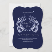 Blue Chinoiserie Wedding Invitation Kaart (Voorkant)