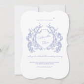 Blue Chinoiserie Wedding Invitation Kaart (Voorkant)
