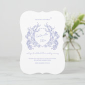 Blue Chinoiserie Wedding Invitation Kaart (Staand voorkant)