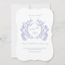 Blue Chinoiserie Wedding Invitation
