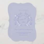 Blue Chinoiserie Wedding Invitation Kaart (Voorkant / Achterkant)