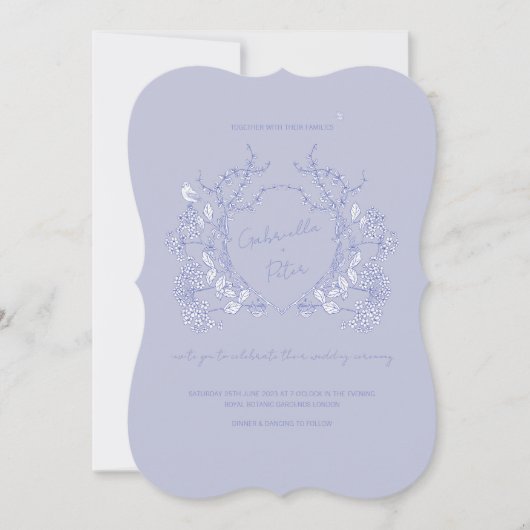 Blue Chinoiserie Wedding Invitation Kaart (Voorkant)