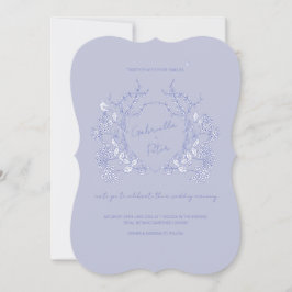 Blue Chinoiserie Wedding Invitation Kaart